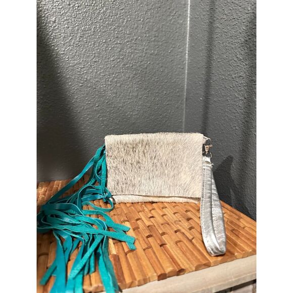 NWOT Western Style Cow Hyde Clutch - Picture 1 of 11